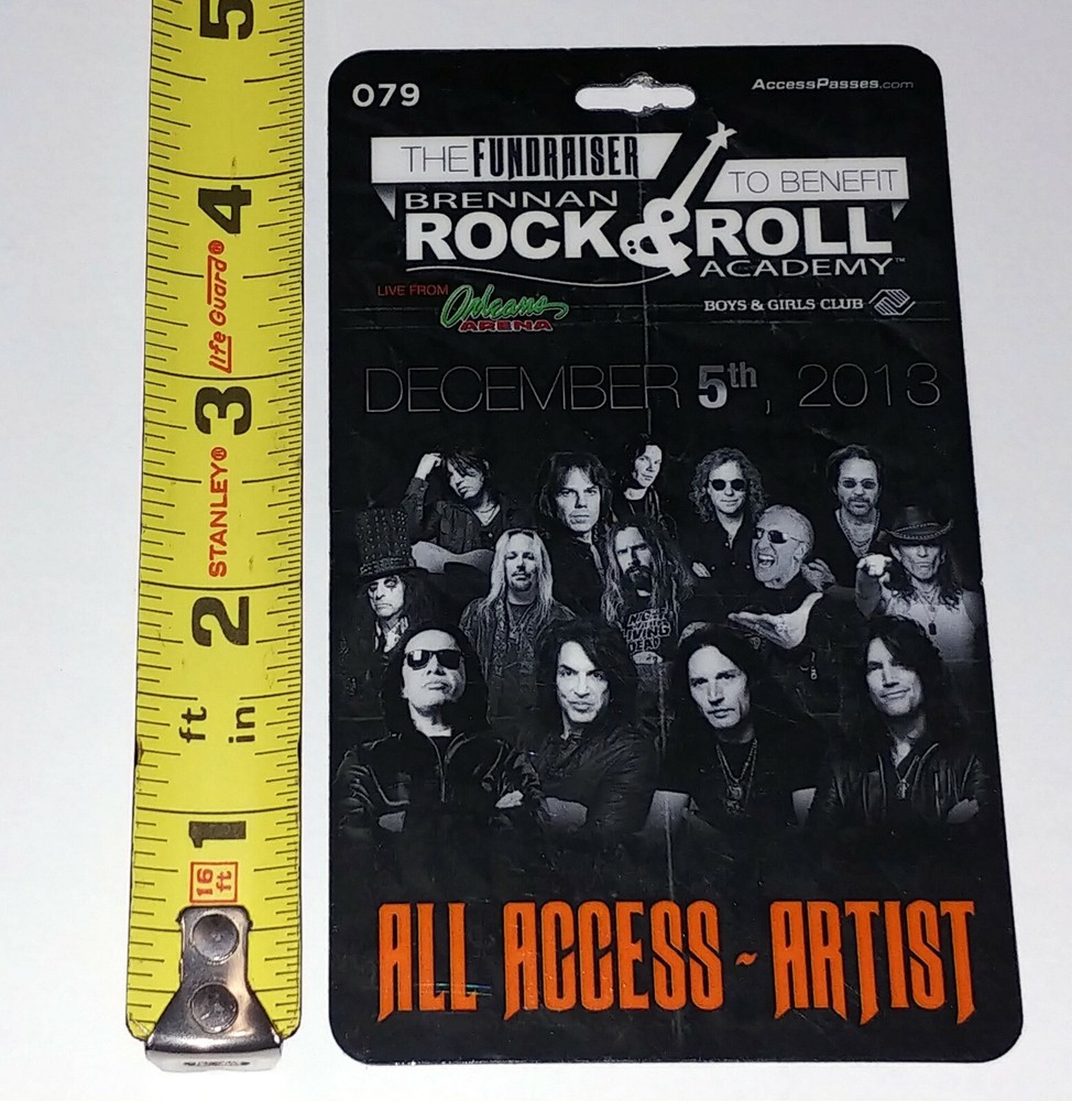 KISS Laminate Pass ARTIST Brennan Concert 2013 Alice Cooper Vince Neil Ratt