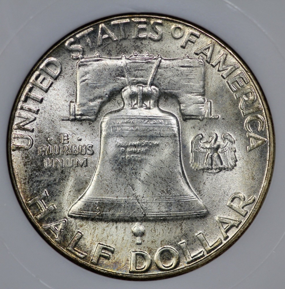 1958 Franklin 50c Silver Half Dollar NGC MS 65 Toned