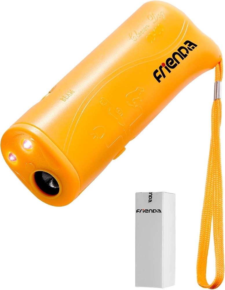 Pet-Friendly LED Ultrasonic Trainer - Handheld Barking Control Device (Yellow)