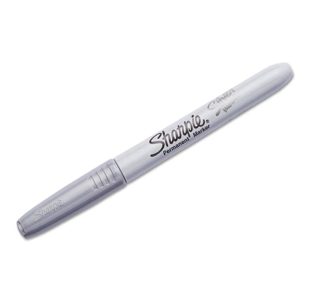 4 Pack Sharpie Metallic Silver Permanent Markers Fine Point for Dark Surfaces