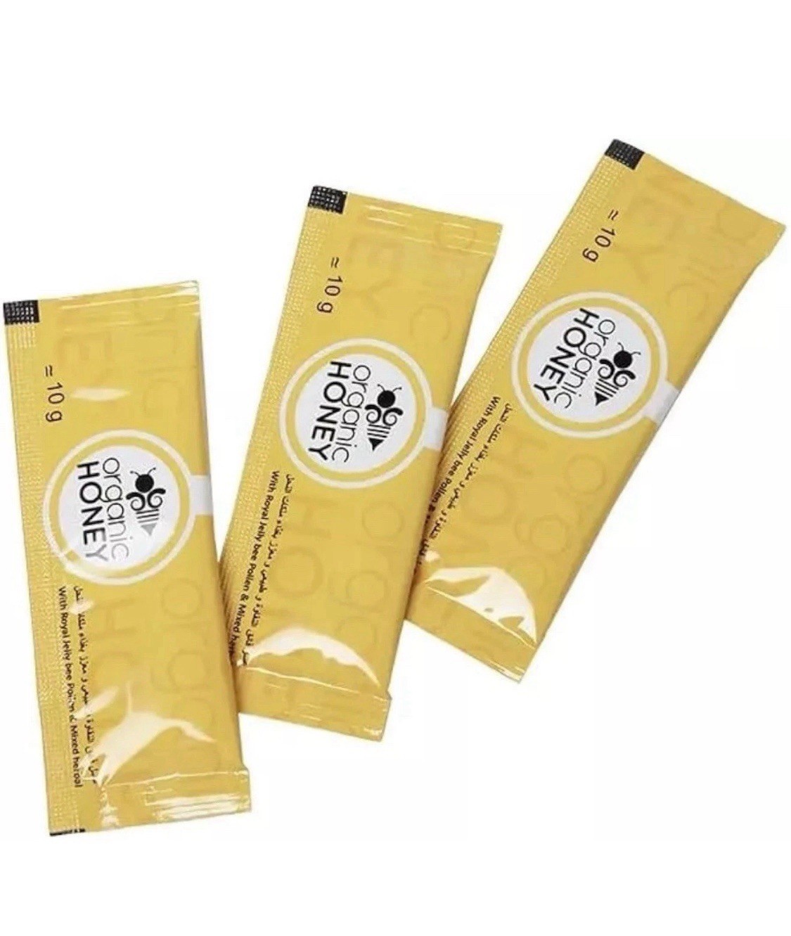 Organic Honey infused with Natural Jelly, Honey Bee Pollen 24 Sachets SHIPS FAST