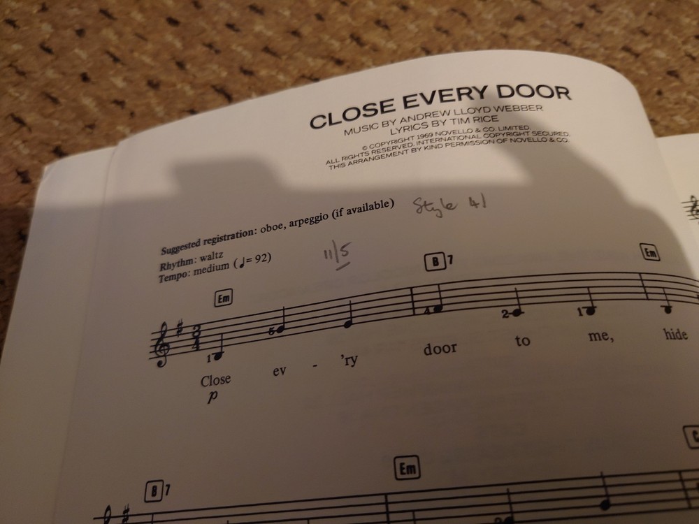 Electronic Keyboard - Andrew Lloyd Webber - Songbook