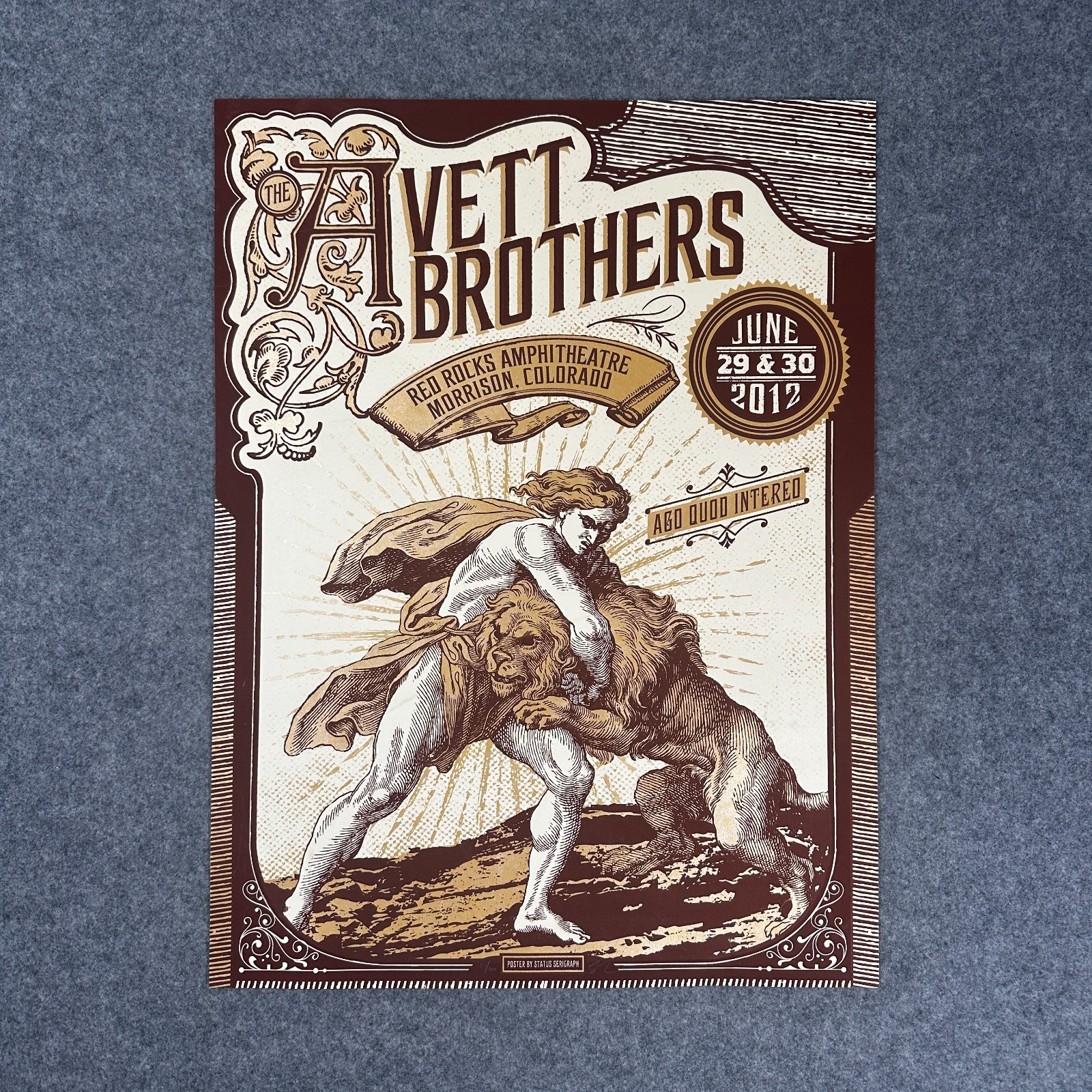 Avett Brothers Red Rocks Colorado 2012 Poster #111/300 Signed By Justin Helton