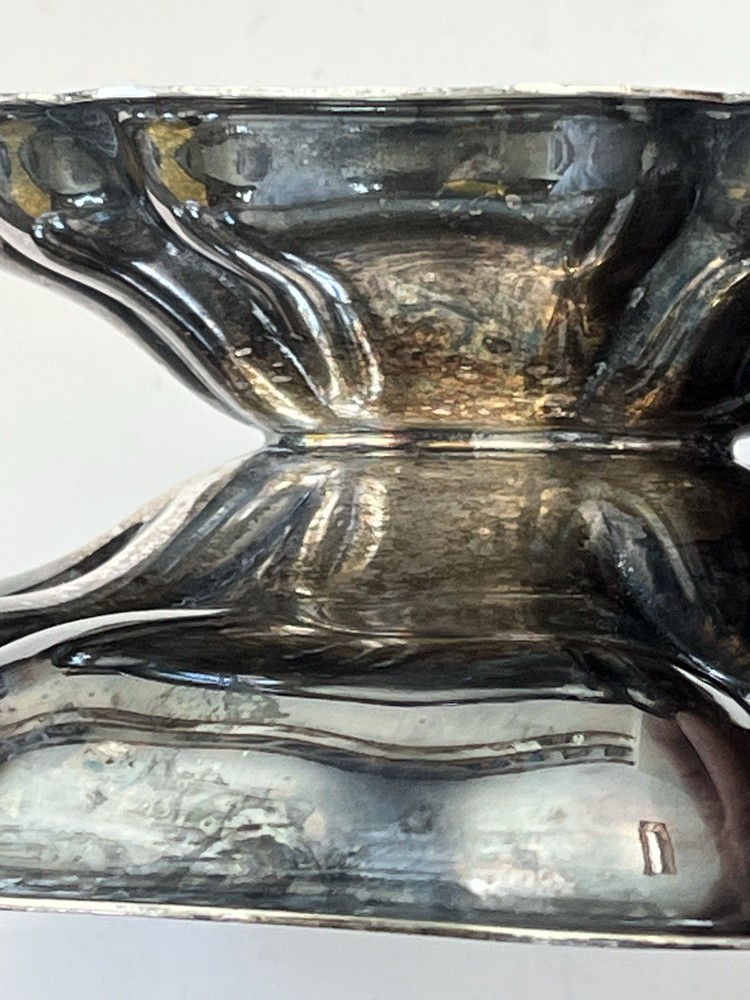 Vintage Canterbury Silver Plate Pedestal Dish Bowl Scalloped Relish Nuts Candy