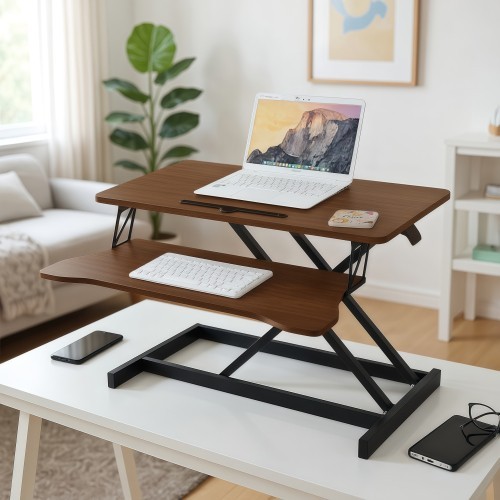 Foldable computer desk  Adjustable and height-tilting table