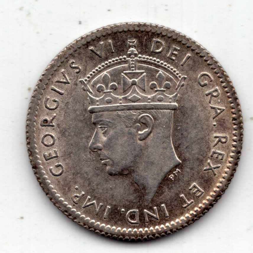 1941 C Newfoundland 5 Cents Silver Coin