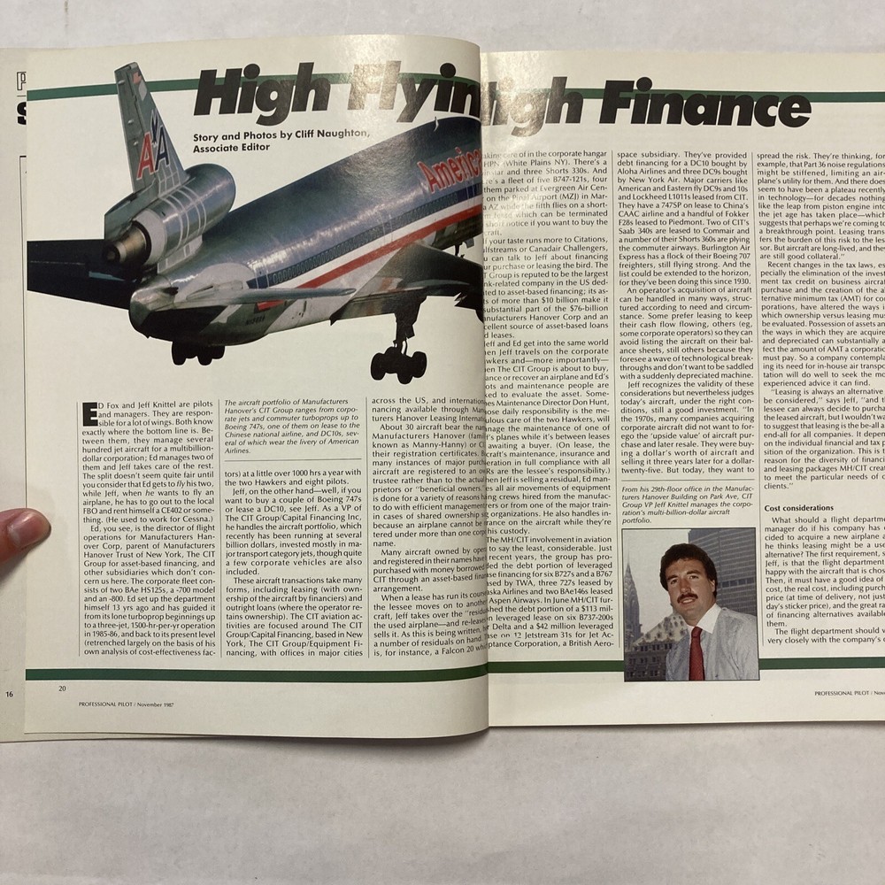 Professional Pilot - November 1987 Issue