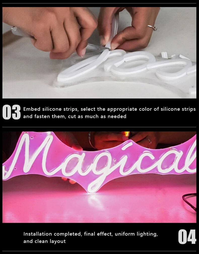 Separated Neon Flexible LED Light Strip Cover 8mm DIY Bendable Silicone Diffuser