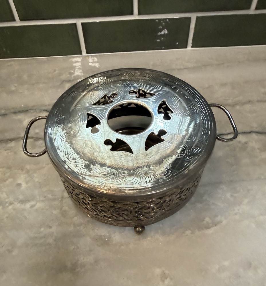 Vintage Art Deco Silver plated tea light Candle Holder