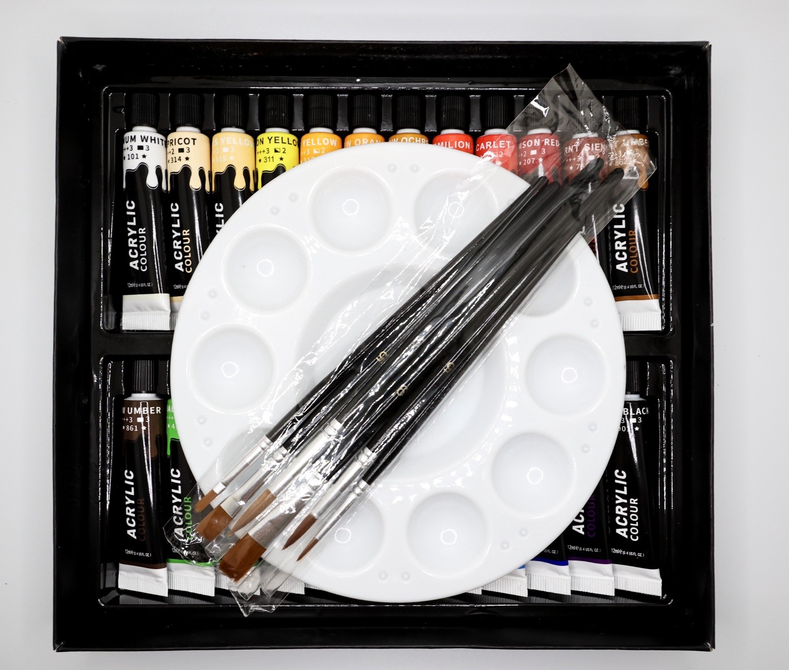 24 Color Acrylic Paint Set Hobby Model DIY Artists 12ml/tube