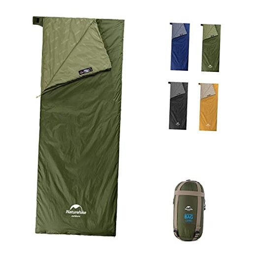 Lightweight Compact Sleeping Bag, 59℉/32℉ Envelope Ultralight Navy Green