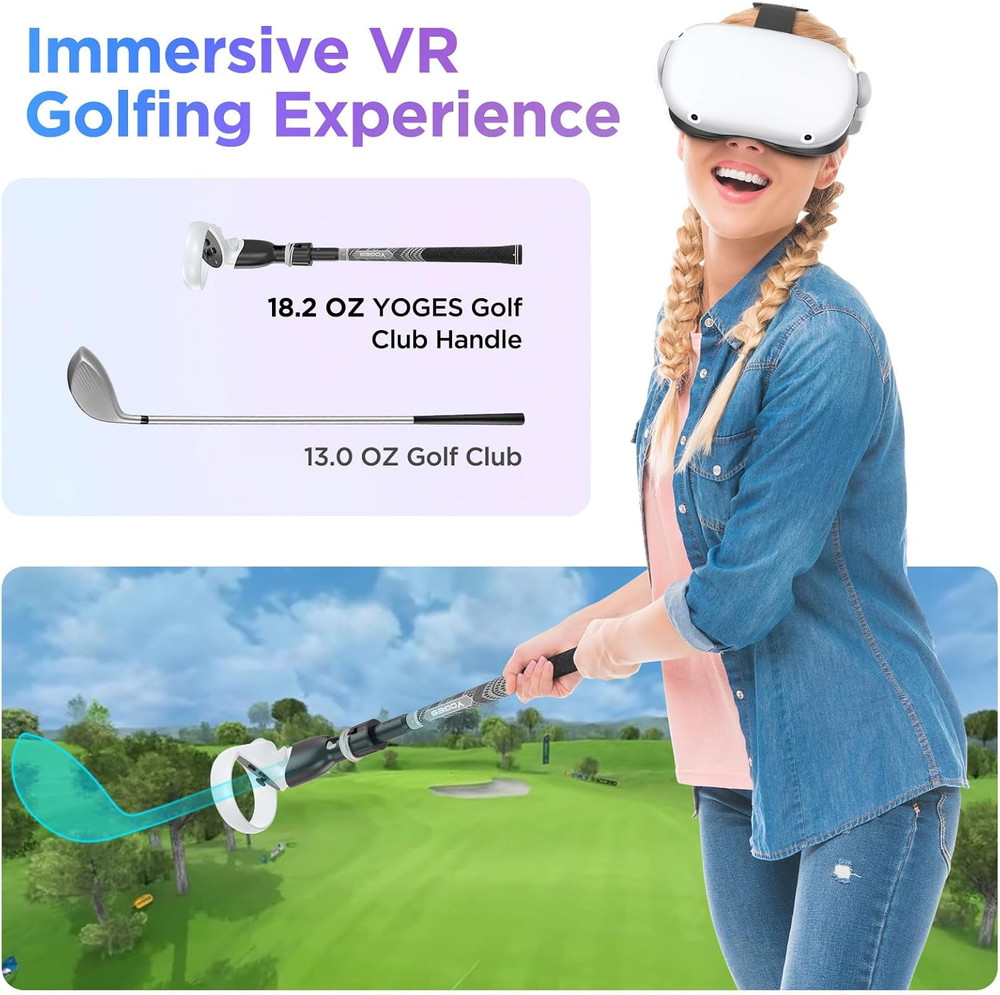 VR Golf Club Handle Compatible with Oculus-Quest 2-Accessories, Virtual Reality