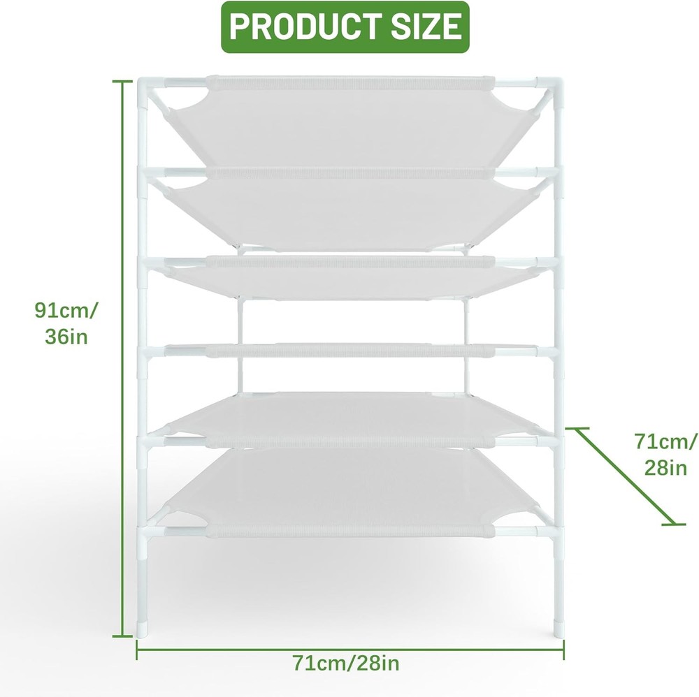 Sweater Drying Rack 6-Layer Flat Drying Rack Stackable Mesh Fabric Clothes