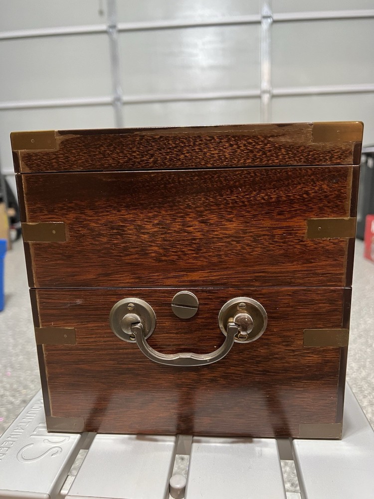 Hamilton Nautical Ship Clock Quartz Gimbal Wood Case Engraved Presentation