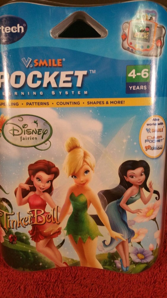 VTECH V.SMILE POCKET LEARNING SYSTEM GAME DISNEY FAIRIES TINKER BELL NEW