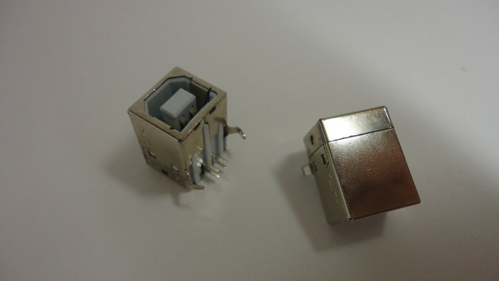 2 Pack Lot Square USB Socket Jack Type B 90 Degrees Printer Port Female 4 Pins