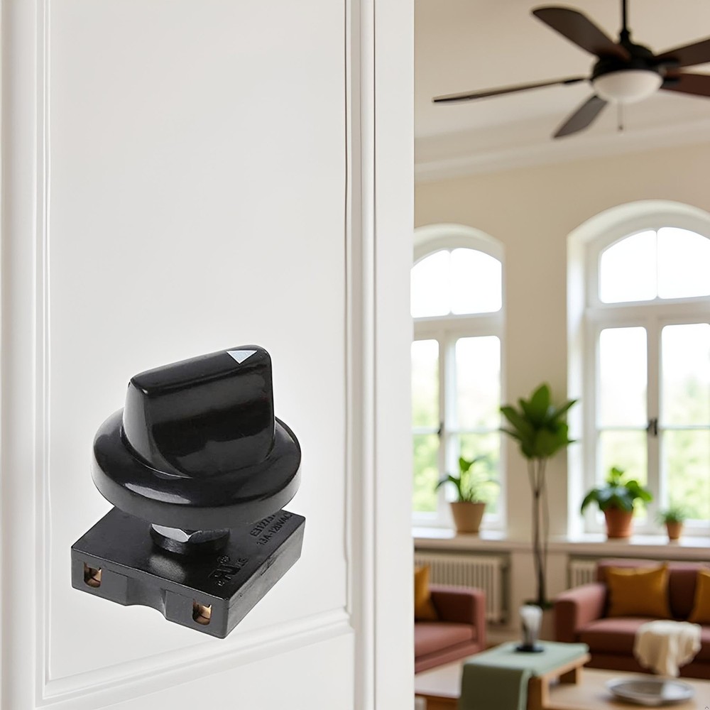 Black Fan Rotary Switch 4 Position 3 Speed Selector Governor