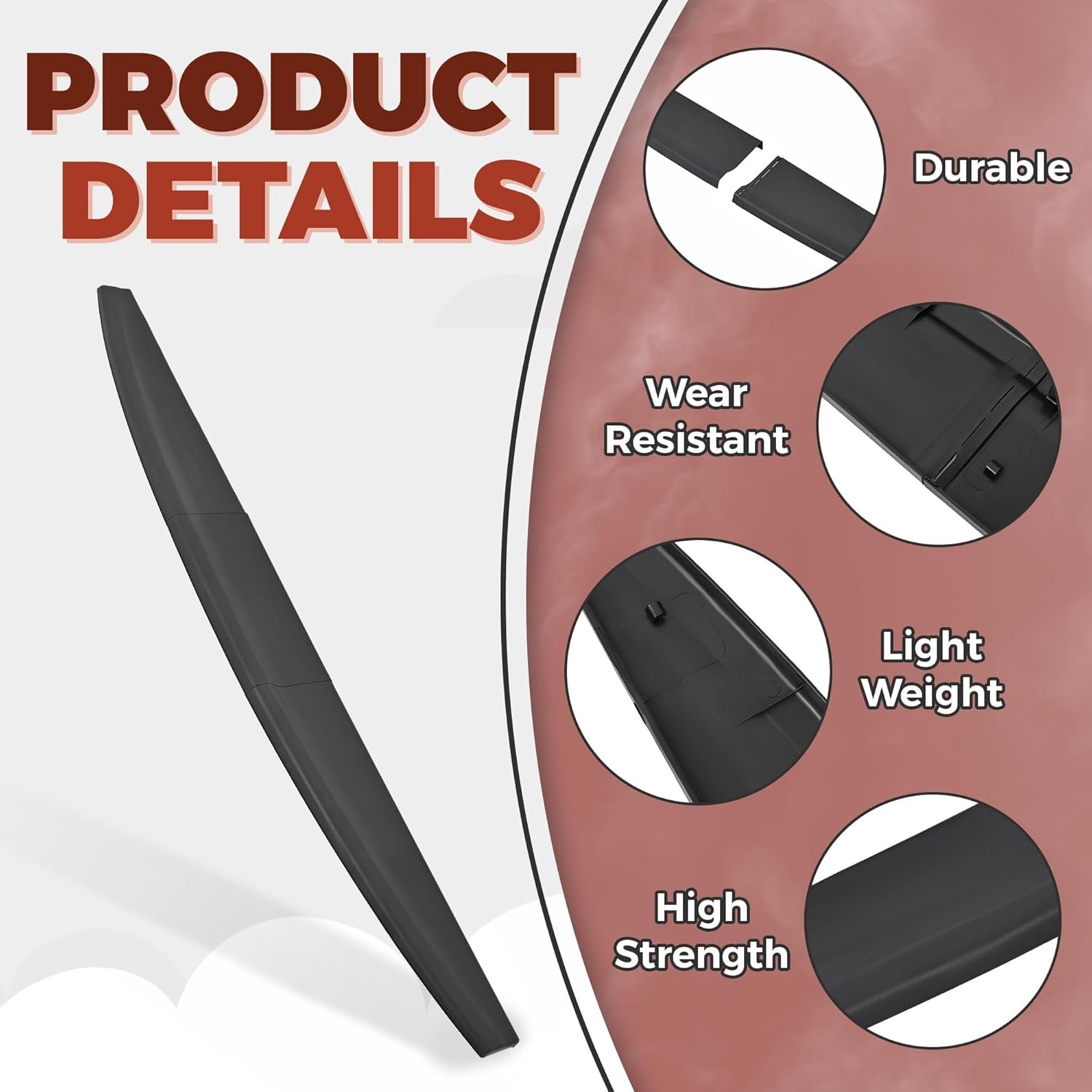 Tailgate Cover Molding Top Cap Protector Spoiler for 2009-2018 Dodge Ram Pickup