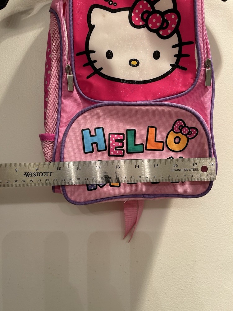 Small Kid’s Hello Kitty Pink Backpack w/ Multiple Compartments