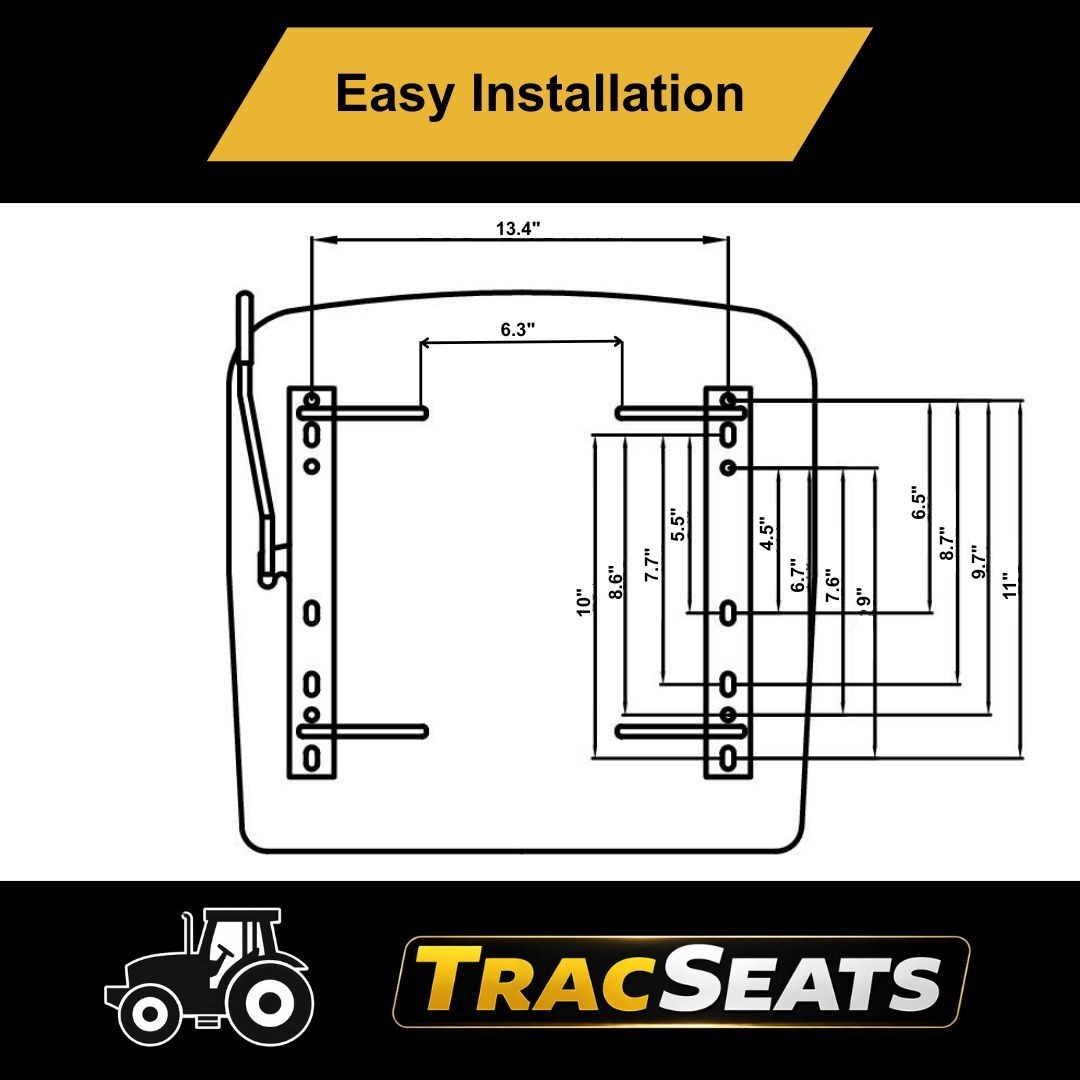 Trac Seats Universal Forklift Seat Replacement w/ Seat Belt – Tractor Skid Steer