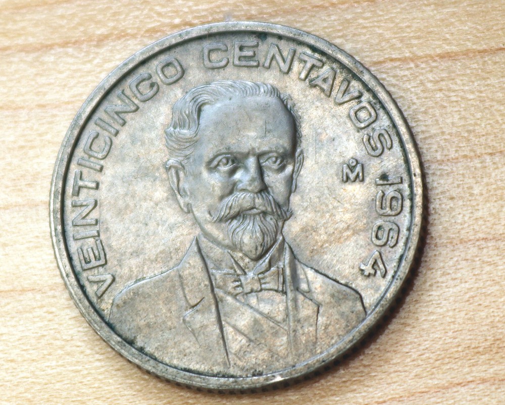 1964 Mexico 25 Centavos Francisco Madero