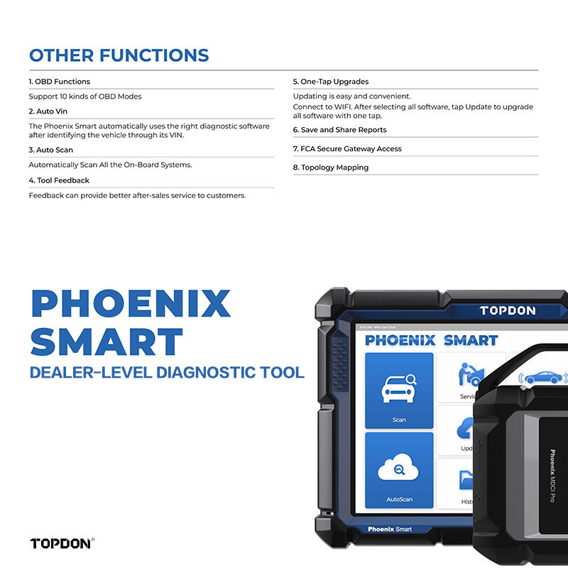 2024 TOPDON Phoenix Smart Ultra OBD2 Vehicle Diagnostic Scanner Programming Tool