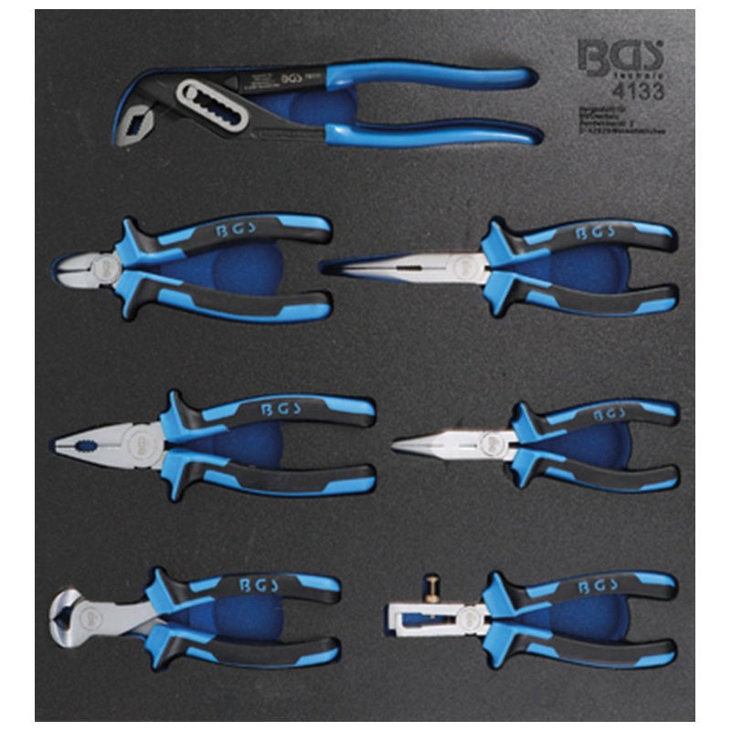 2/3 Module for Trolley: 7pcs Pliers - Code BGS4133 FBGS4133 BGS Workshop