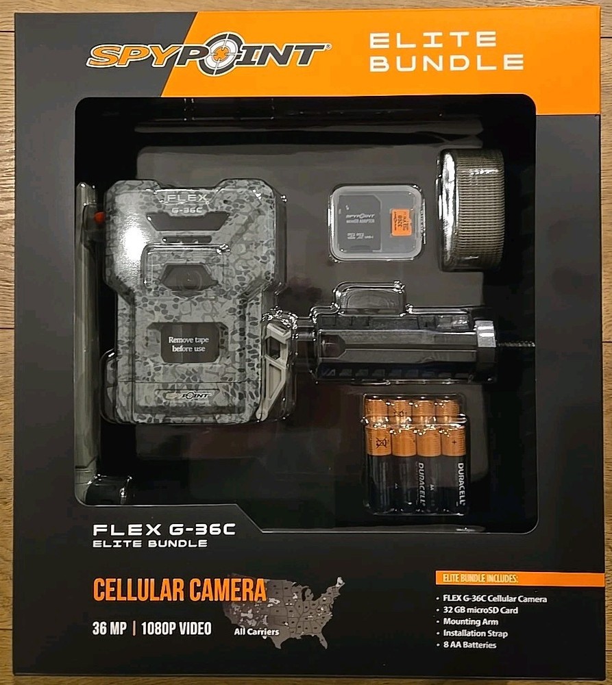 🌟NEW🌟 SpyPoint Flex Cellular Trail Camera Elite Bundle Model G-36C