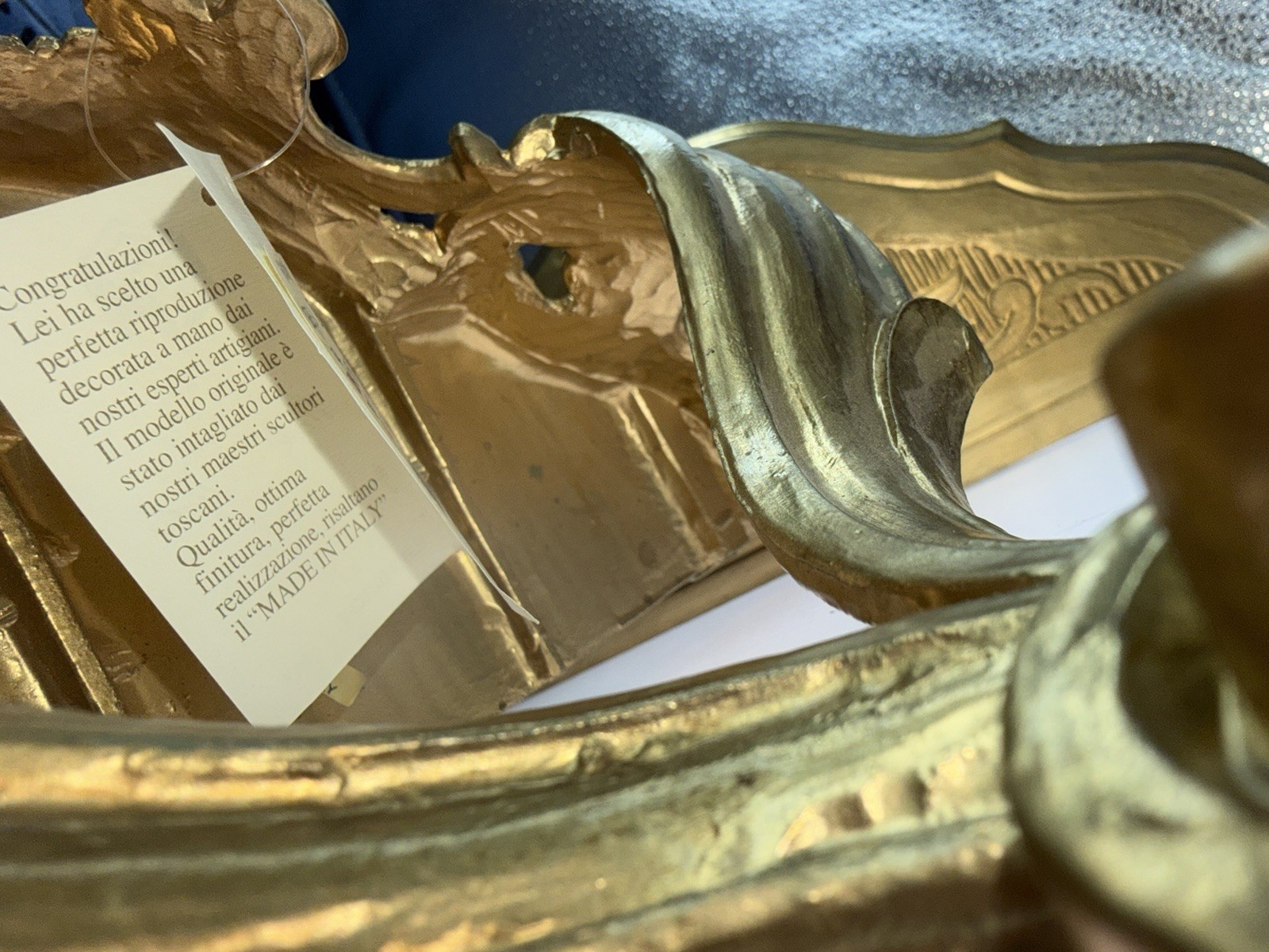 Vintage Euromarchi Italy Hollywood Regency Shelves Resin Gold Finish Wall Hang 2