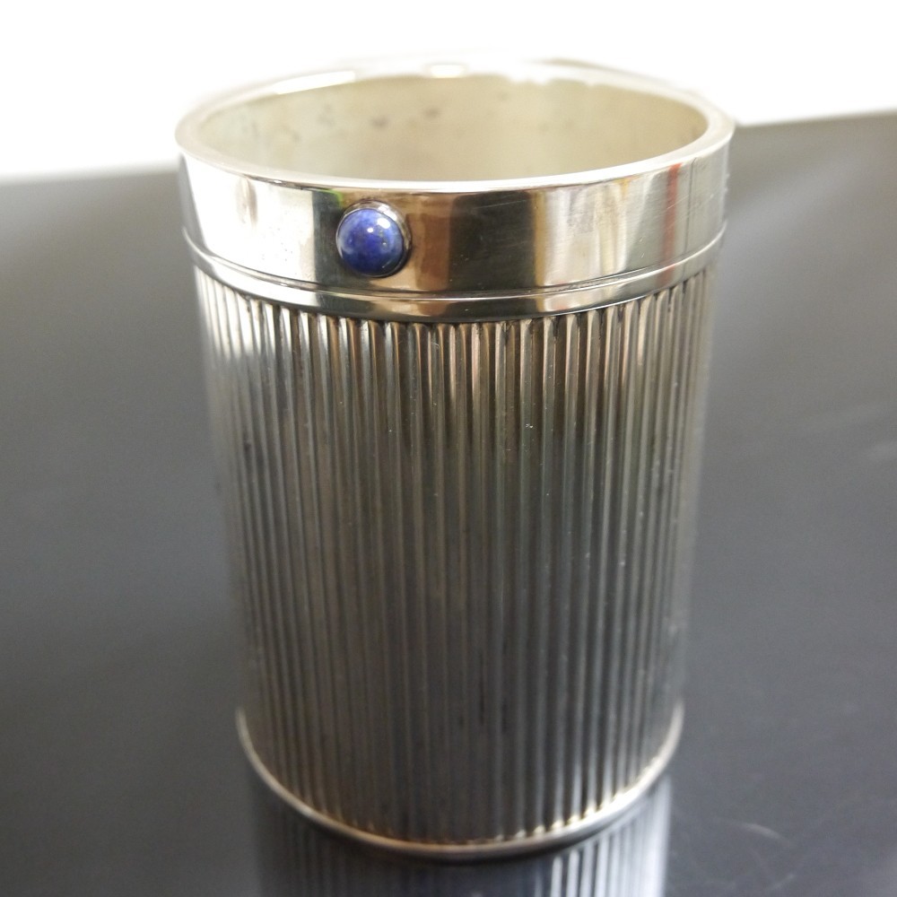 Authentic Cartier Pencil case folder lapis lazuli Metallic #4445