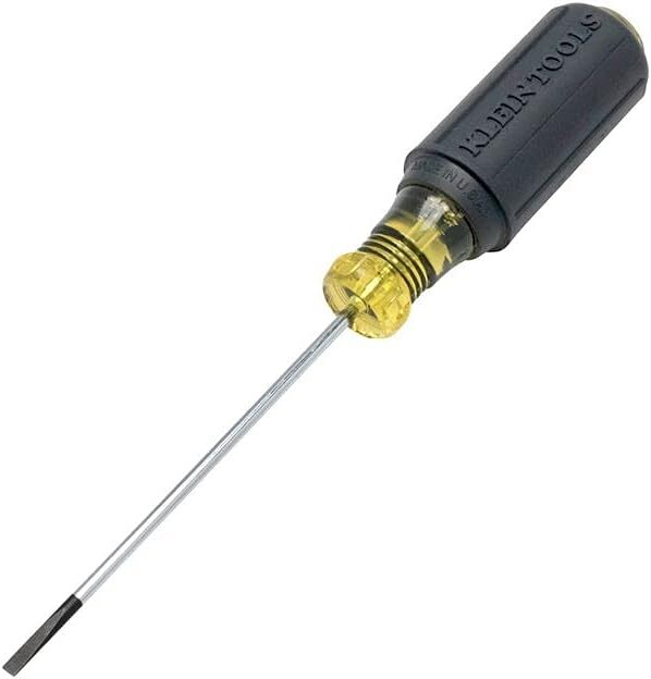 Klein Tools 612-4 Screwdriver, Flat Head Terminal Block Screwdriver, 1/8-Inch