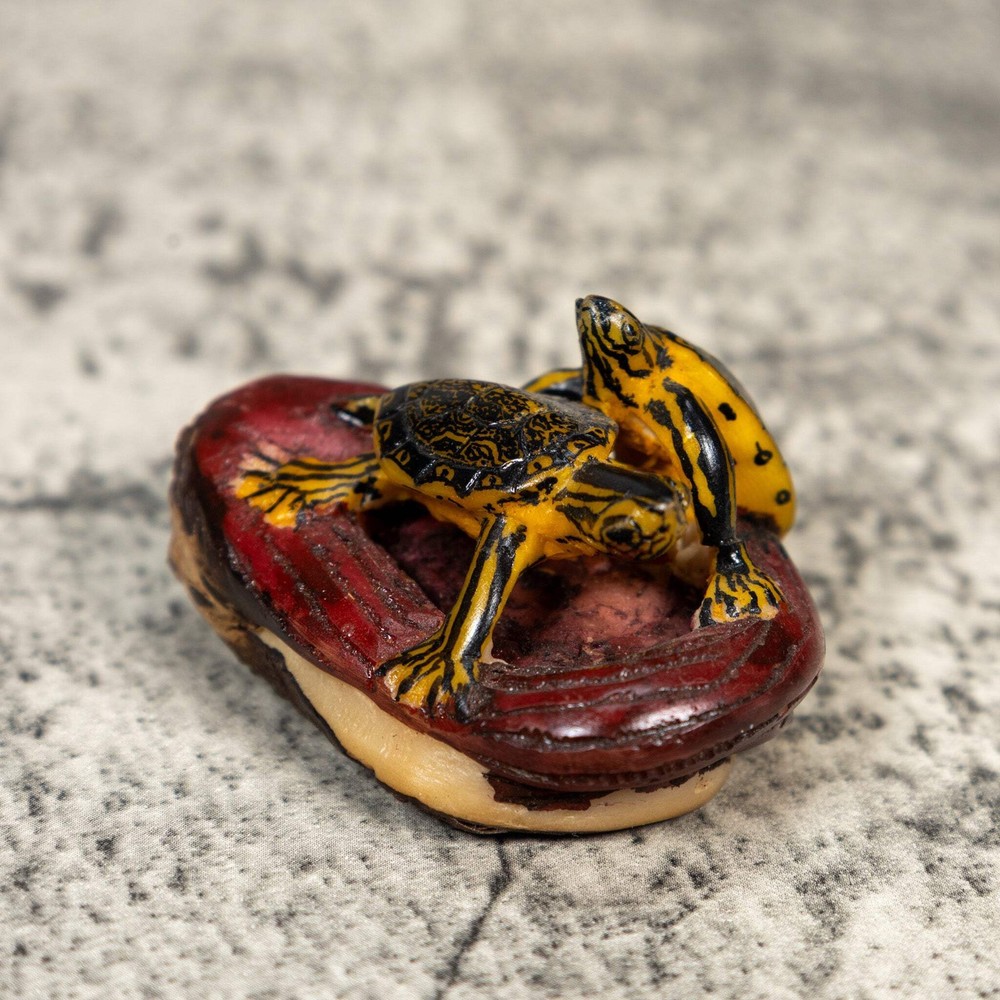 Double Turtle Tortoise Tagua Carving