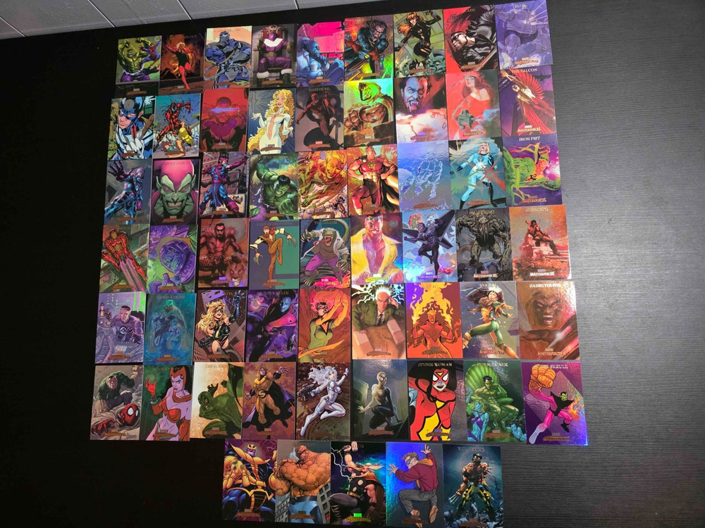 2007 MARVEL MASTERPIECES INCOMPLETE FOIL SET 59 CARDS
