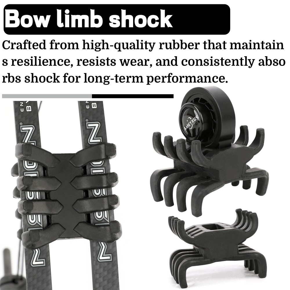 Archery Compound Bow Limbs Stabilizer Shock Absorber Easy Install Detachable