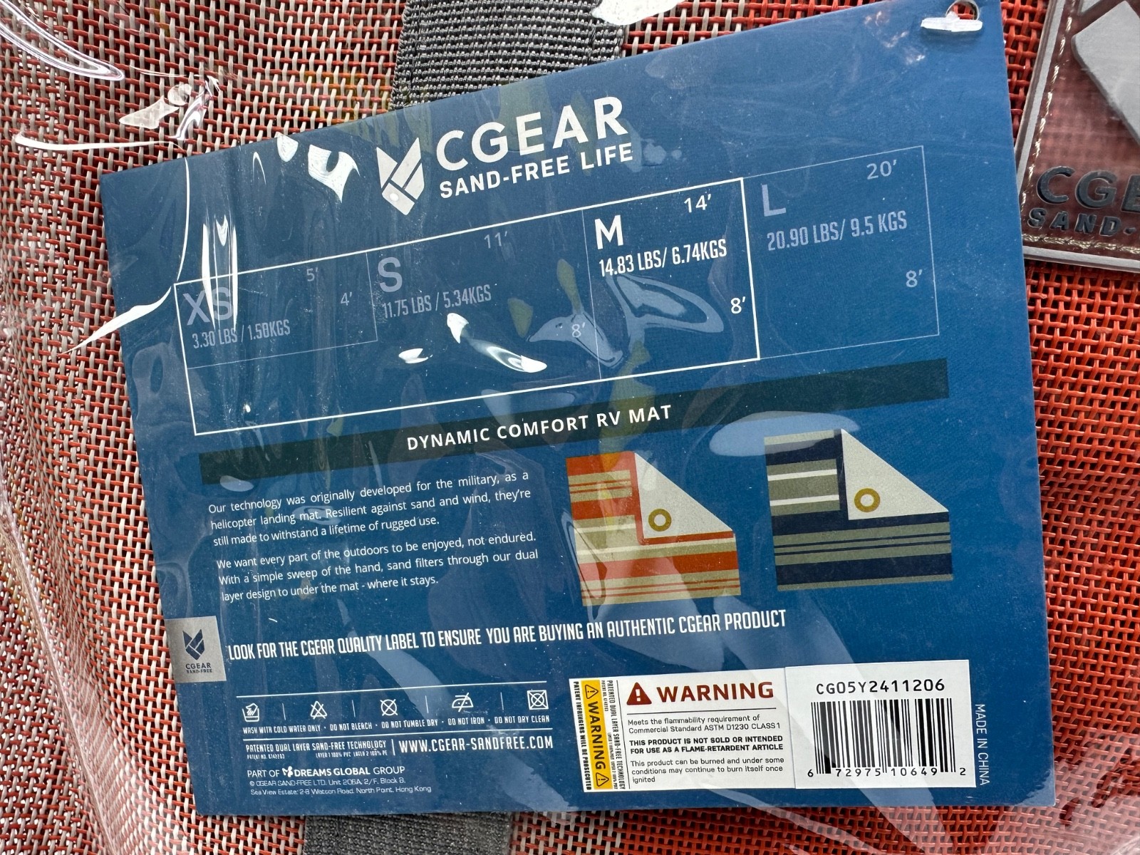 CGear Sand-Free Mat 14’x8’ Medium CGear For RV Camping Beach