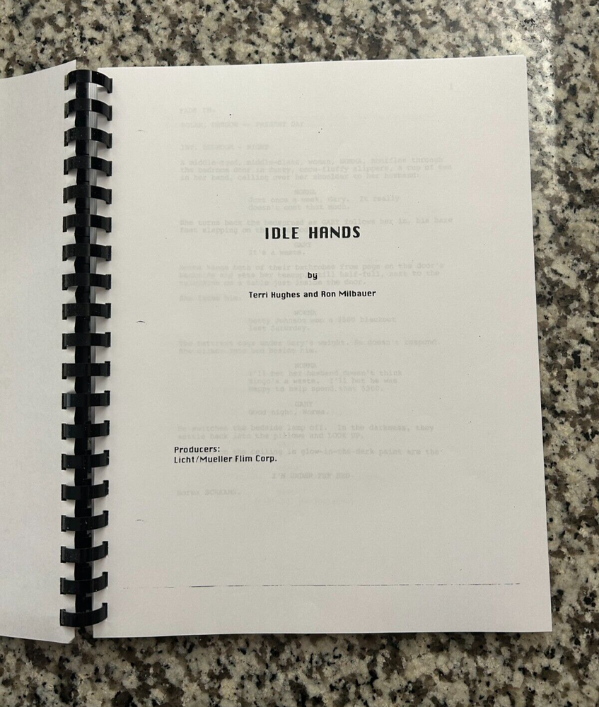 Idle Hands Horror Movie Script Reprint Full Screenplay Script