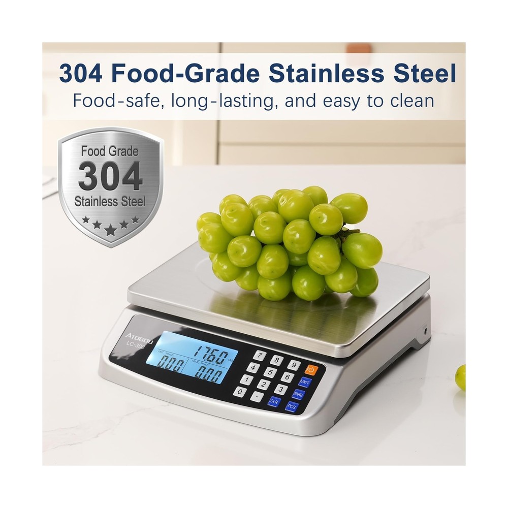 66lb Food Scale, Commercial Kitchen Scale with Price Computing, Plu... Fast Ship