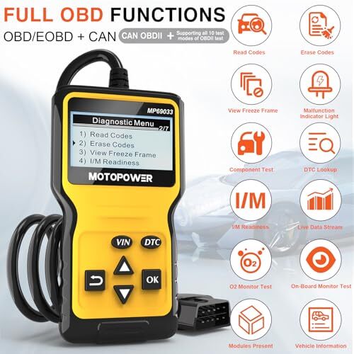 MOTOPOWER MP69033 Car OBD2 Scanner Code Reader Engine Fault Scanner CAN