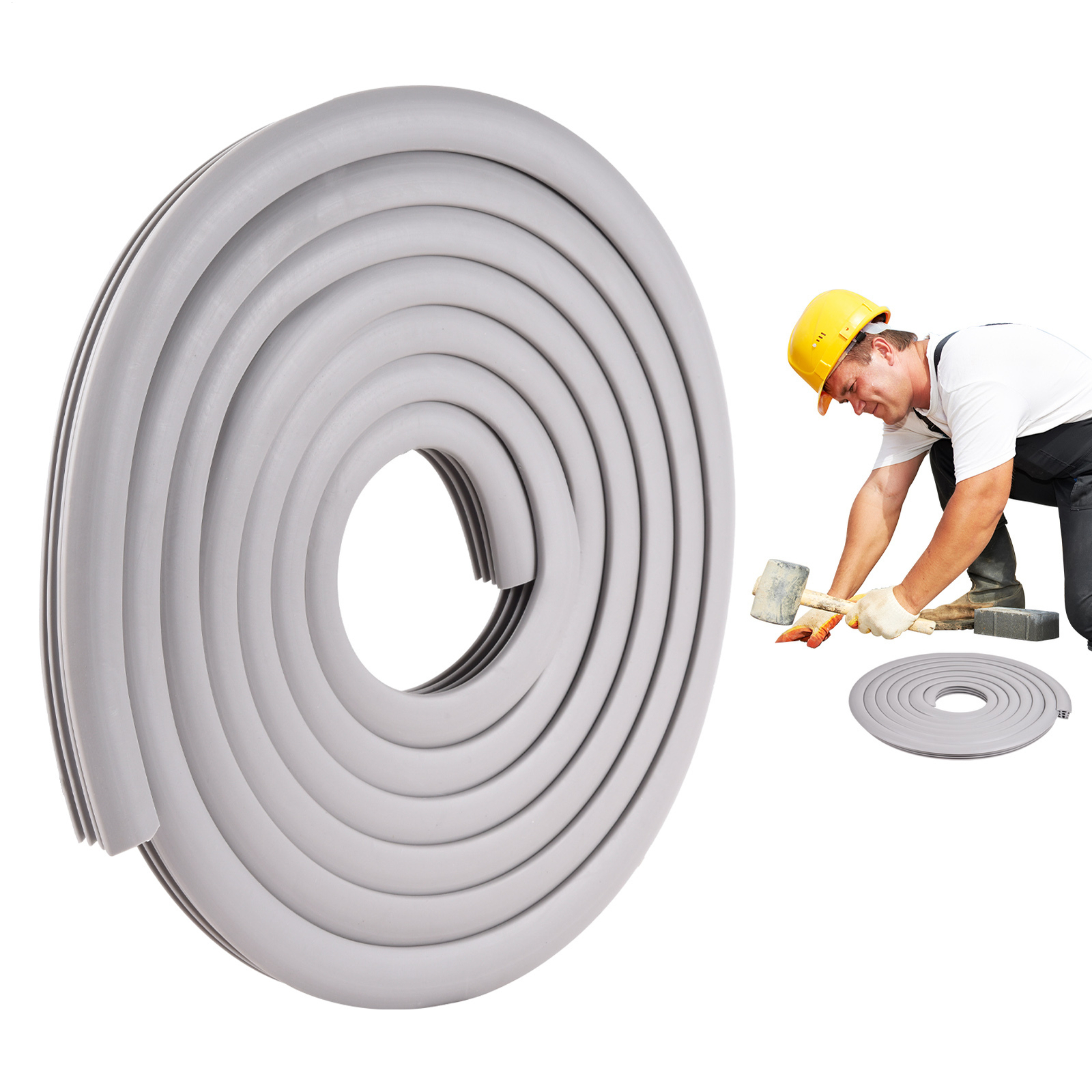 50ft Concrete Expansion Joint Filler Flexible EPDM Strip For 1'' Wide Cracks
