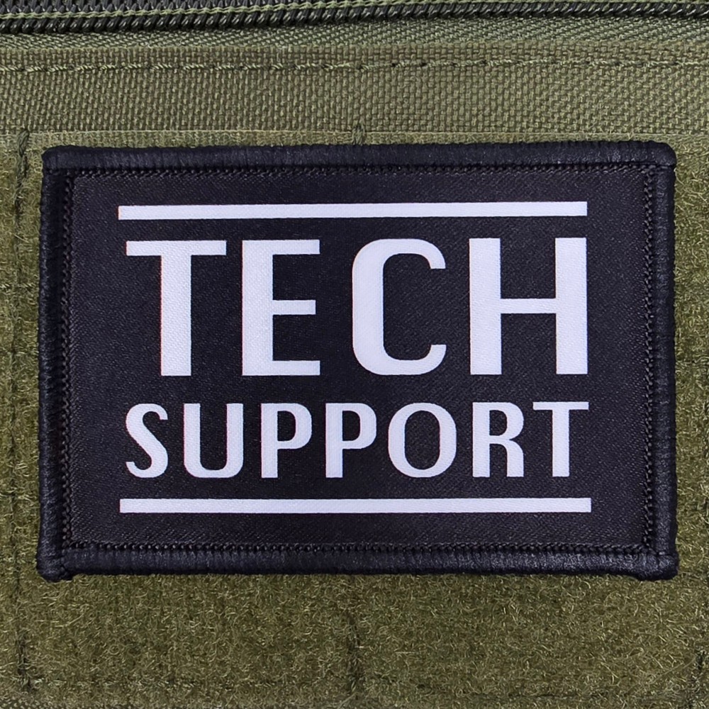 Tech Support Patch Musk Moral Tactical Military Army USA Flag Hook & Loop 2x3