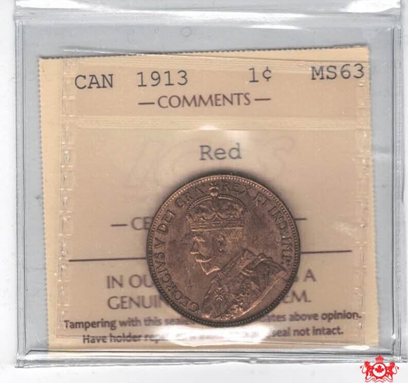 1913 Canada 1 Cent - ICCS MS63 - XMY 159
