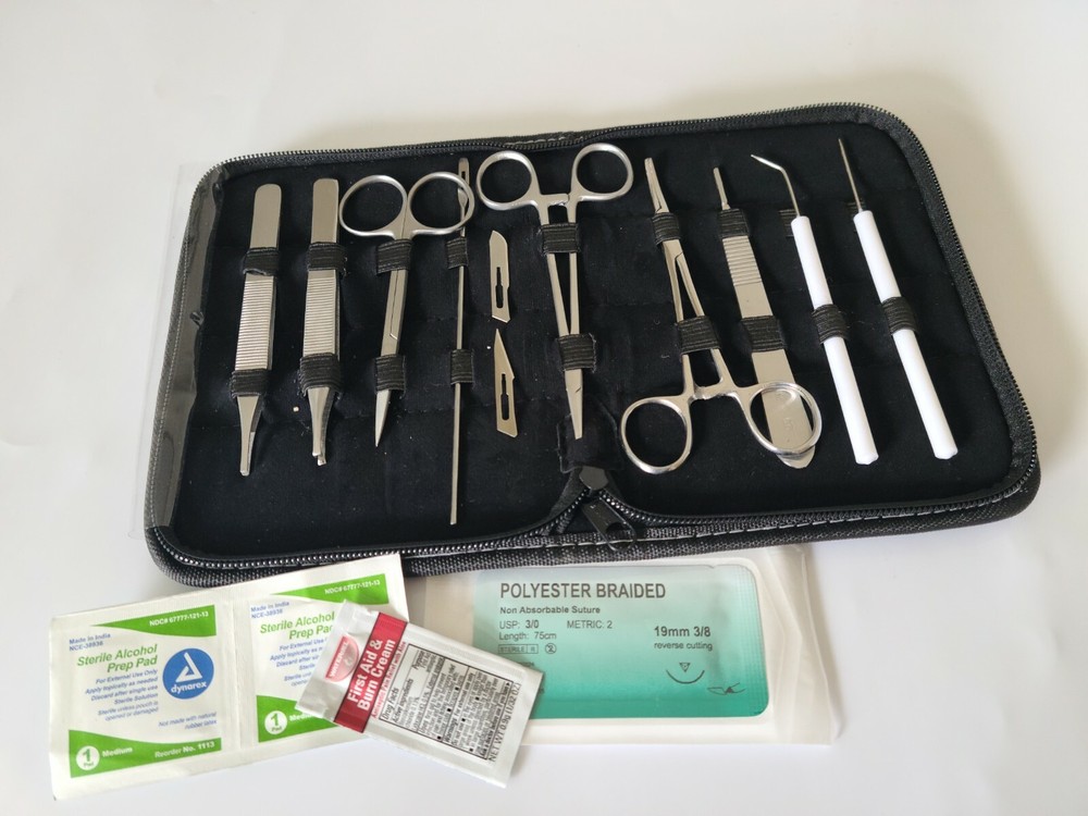 Basic Surgical Suture Kit, First Aid Set, Emergency Kit, Trauma Survival Pack