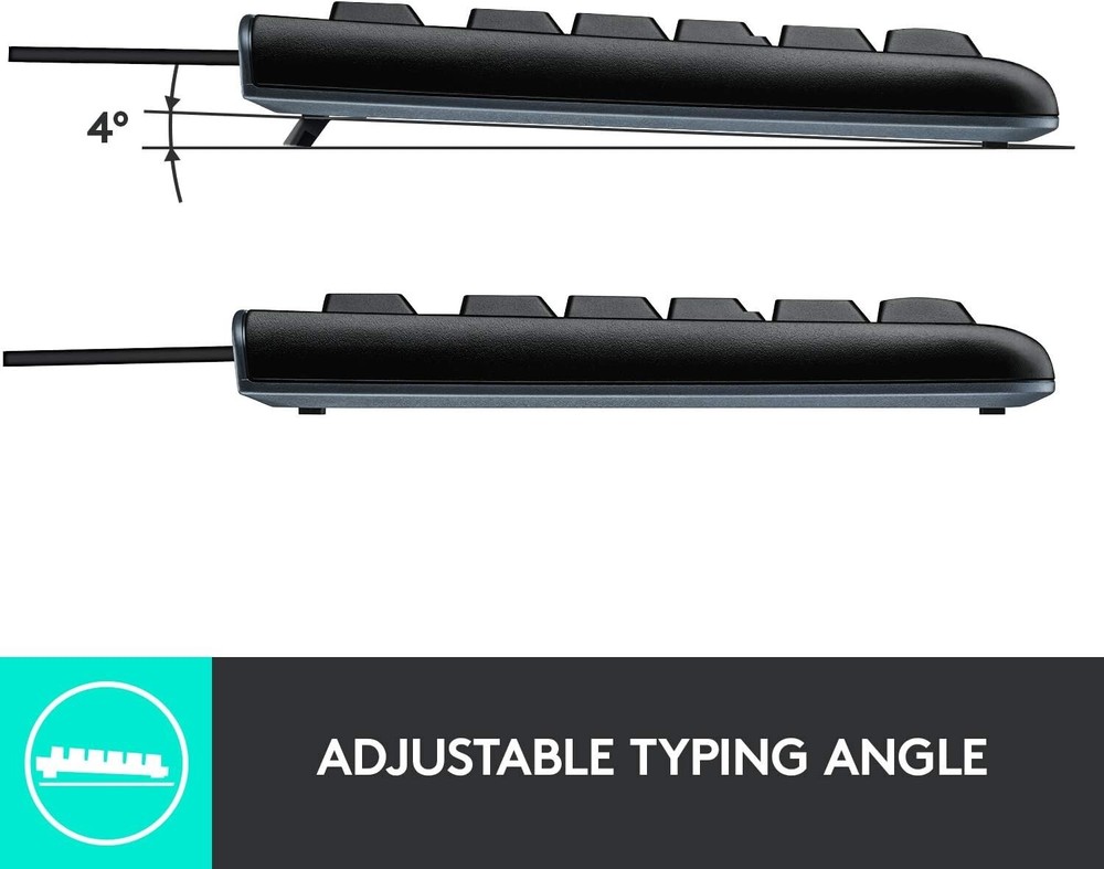 Logitech MK120 Wired USB Keyboard and Mouse, Black. open box