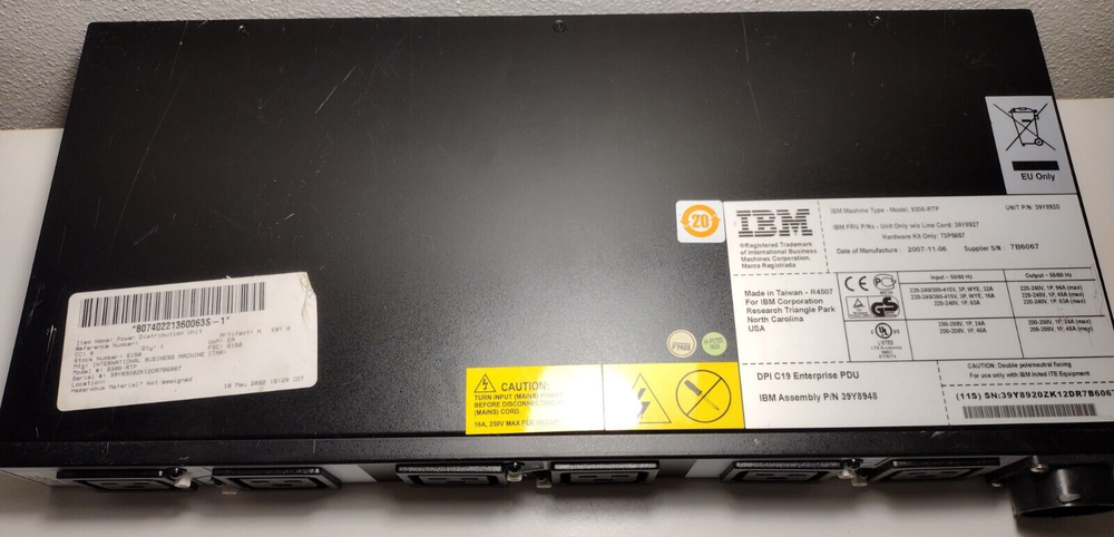 IBM Power Distribution Rack Mount Strip & Dell High Leakage Current (UNTESTED)