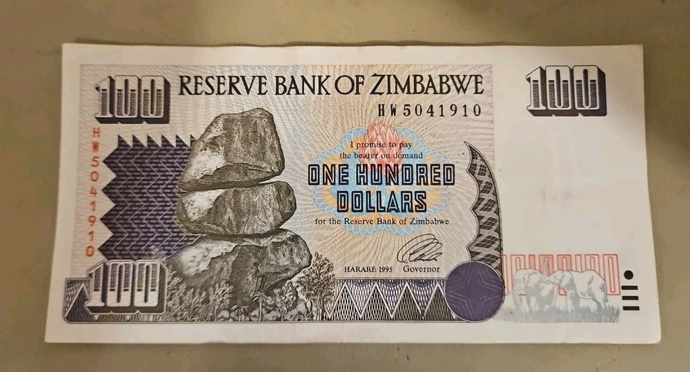 1995 Zimbabwe 100 Dollar Note