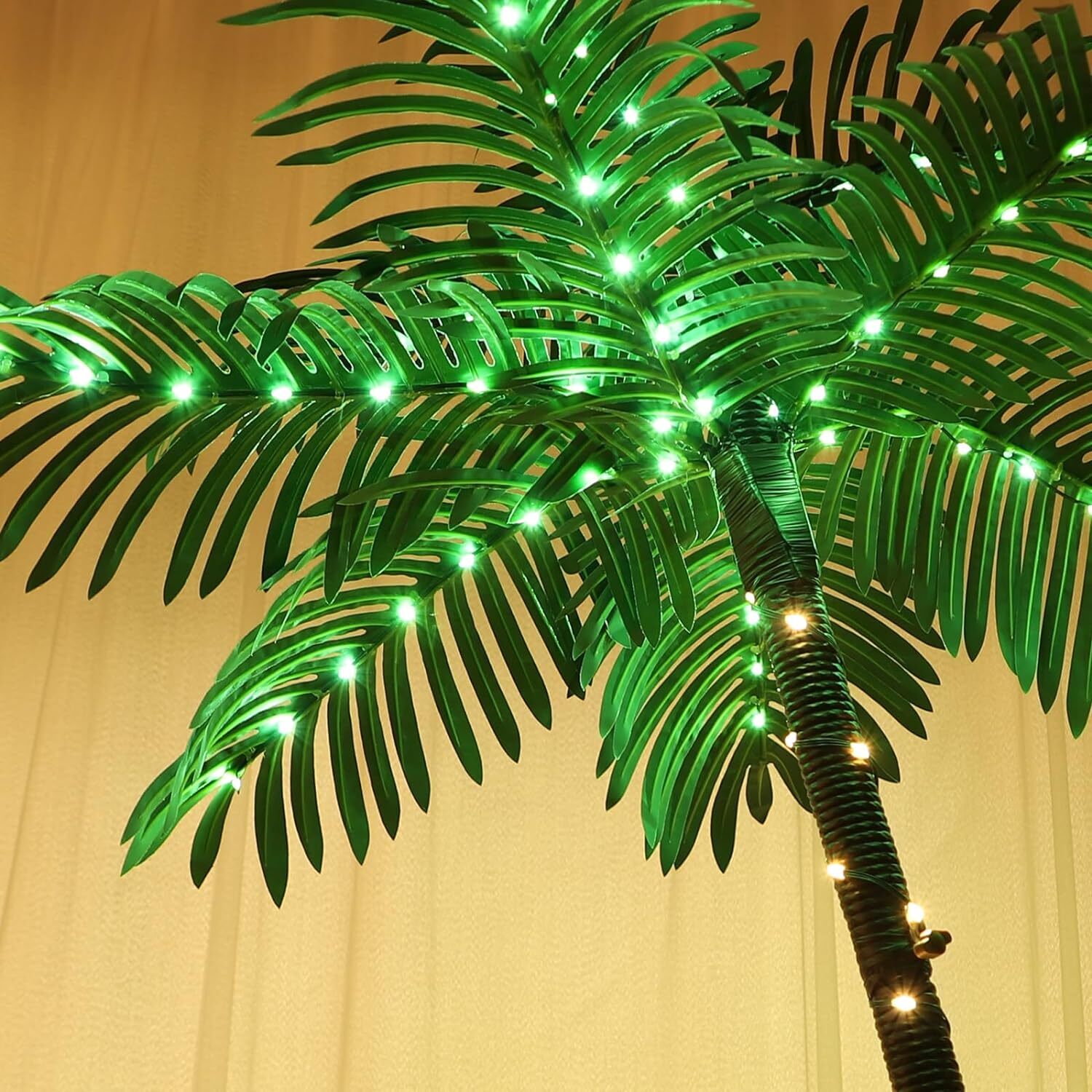 6FT LED Solar Lighted Artificial Palm Tree, Outdoor Christmas Yard Pool Decor
