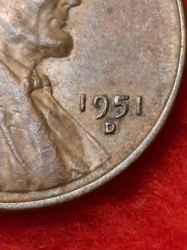 1951 D/D RPM Error Lincoln Wheat Cent#55