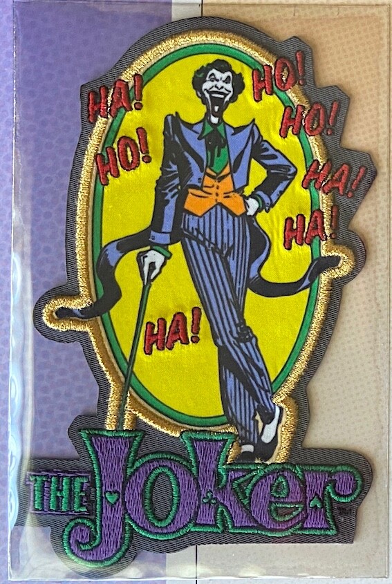 THE JOKER PATCH on INFO CARD ~ from Willabee & Ward ~ DC COMICS PATCH COLLECTION
