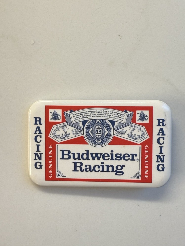 BUDWEISER RACING Button Square Vintage