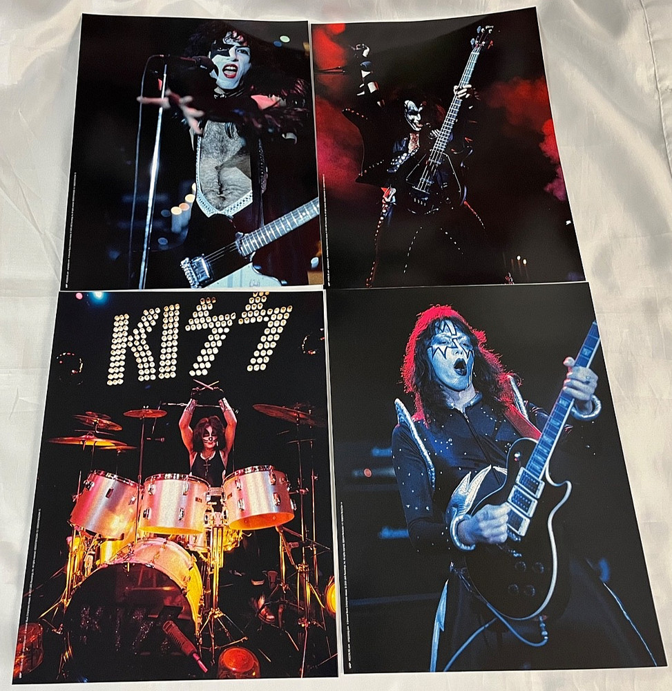 KISS Alive! 4 Live Color Glossy Photos 50th Anniversary Box Set 9"X12" Pictures